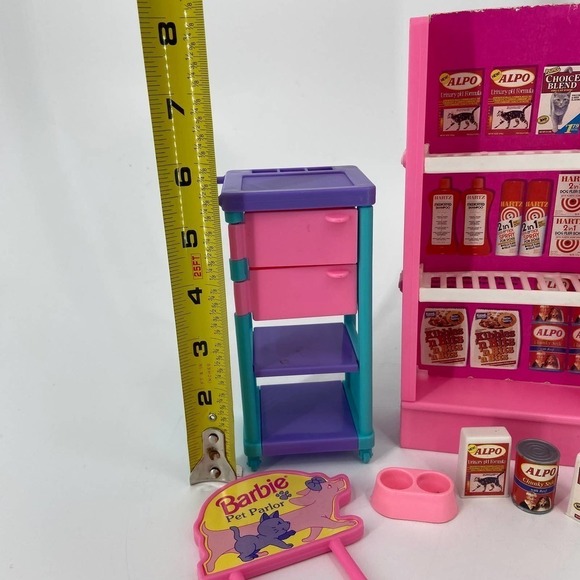 VINTAGE Barbie Pretty Pet Parlor Playset Shelf & Cart Replacement Accessory Lot - Picture 9 of 10